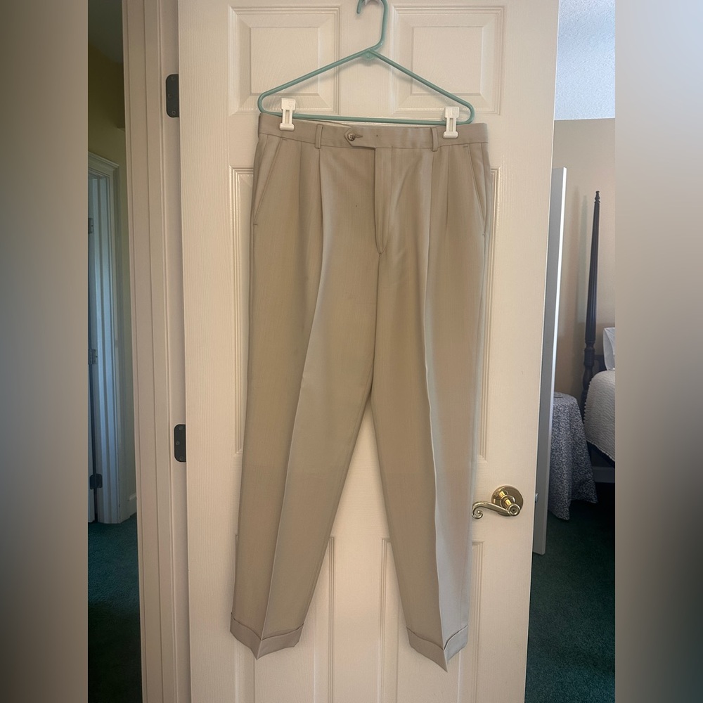 Men's Dress Pants - khaki Pleated